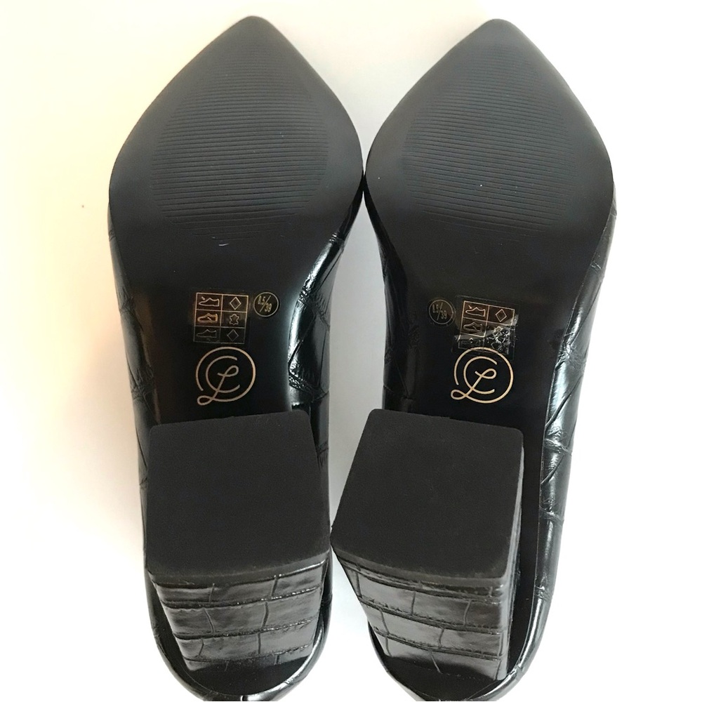 Chinese Laundry Kyra Black Crocodile-Embossed Pointed-Toe Pumps (8.5) NWOT! - Picture 15 of 15